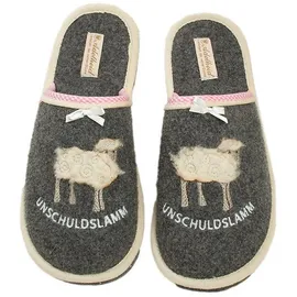 ADELHEID Unschuldslamm Filzpantoffel in grau | Gr.: 36/37