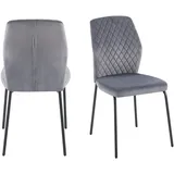 SalesFever Stuhl 2er Set grau