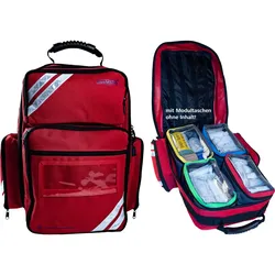 Rucksack ultraRESCUE Lite / mit Modultaschen ohne Inhalt - rot