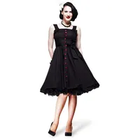 Hell Bunny Gery 50's Dress Rockabilly Polka Dot Kleid Schwarz/Rot (XS-XL) (S) - S