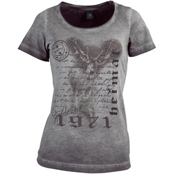 OS-Trachten Damen-T-Shirt mit Print, weinrot, XL