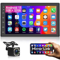 Autoradio 1GB+32GB Android Navi 7 Zoll 2 Din Touchscreen Autoradio mit GPS Navigation, WiFi, Bluetooth Autoradio Double Din IPS Bildschirm, Mirror Link, FM RDS Radio, Rückfahrkamera, USB, SWC
