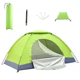 Oceanlend Campingzelt, Pop-Up-Zelt, ultraleichtes Campingzelt mit Unterstand, Tragetasche für Rucksackreisen, Ausflüge, Wandern (2 Personen, Armeegrün), 8CJAA574Y72DBRQJQ76PRE87LMH8