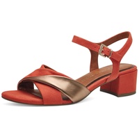 Marco Tozzi Damen Sandalen mit Absatz mit Verstellbarem Riemen Vegan, Orange (Terracotta Com), 40 EU