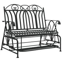 VidaXL Schaukelbank 2-Sitzer 114 cm Schwarz Stahl