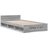 vidaXL Bettgestell mit Schublade Grau Sonoma 100x200 cm Holzwerkstoff