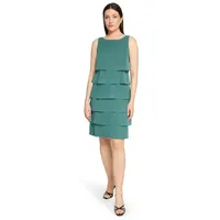 Vera Mont Cocktailkleid mit Volant Grün/Schwarz 42