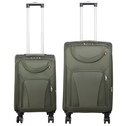 MONOPOL® Trolleyset 2-teilig – 68cm und 55cm – 4 Rollen – mit Dehnfalte – in 4 Farben – Koffer – Reisegepäck grün