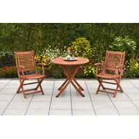 Merxx Cordoba Set 3-tlg. 2 Klappsessel Klapptisch Ø 65 cm