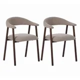 Livetastic Armlehnstuhl-Set Suki Walnuss, Sand, Metall, Textil, 55x82x55 cm, Esszimmer, Stühle, Esszimmerstühle, Esszimmerstühle-Set