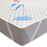 Arcona Matratzenschoner 100x200 cm wasserdicht, Atmungsaktive Wasserdichter Matratzenschoner, Nässeschutz wasserdichte Matratzenauflage, Elfenbein Weiß Matratzenschutz, Inkontinenzunterlage Waschbar