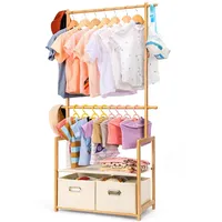 Yorbay Kleiderständer Kinder Kleiderständer aus Bambus, 74 x 35