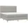 vidaXL Boxspringbett mit Matratze & LED Hellgrau 160x200 cm Stoff