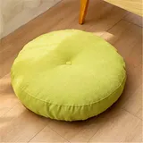SWECOMZE Tatami Sitzkissen Rund Verdicken Gemütlich Bodenkissen Kissen für Wohnzimmer Garten Esszimmer Home Deko (Grün,Durchmesser 55cm)