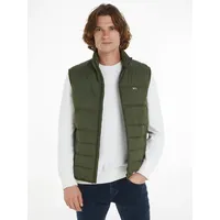 Steppweste TOMMY JEANS "TJM LIGHT DOWN VEST" Gr. M, grün (fatigue green) Herren Westen mit Logostickerei