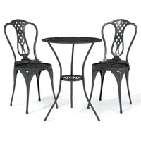 vidaXL 3-tlg Bistro-Set Aluminiumguss Schwarz Modell 10