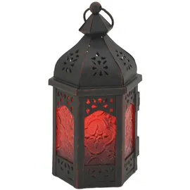 Mobili Rebecca Kerzenhalter Ethnisch Metallglas Rot/Schwarz