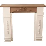 Casa Padrino Landhausstil Kaminumrandung Antik Weiß / Braun 110 x 22 x H. 98 cm - Shabby Chic Möbel