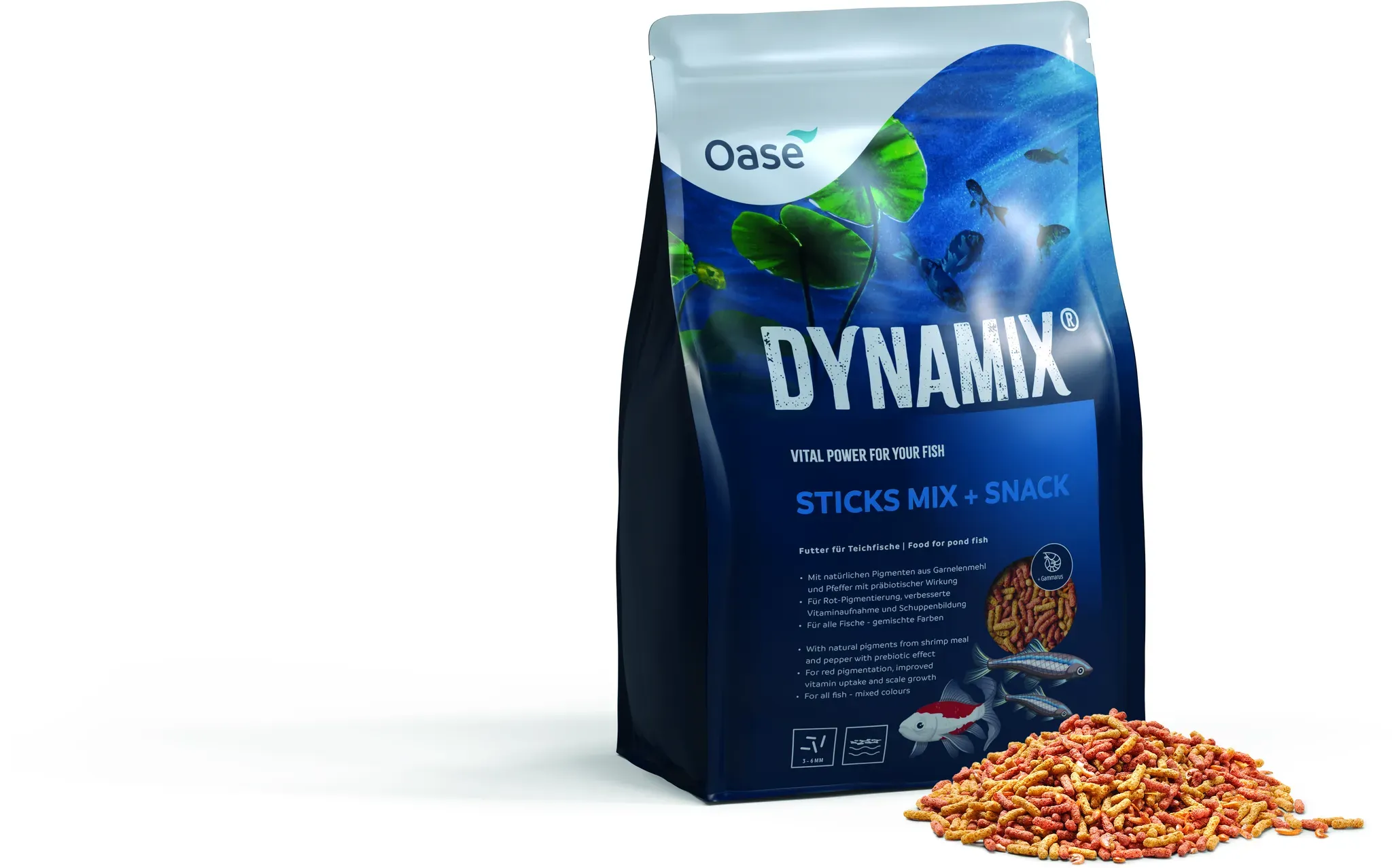 Oase Fischfutter Dynamix Sticks Mix plus Snack 4 l