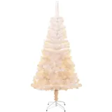 vidaXL Künstlicher Weihnachtsbaum Schillernde Spitzen Weiß 120 cm PVC