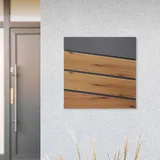 ML-Design Briefkasten Wandbriefkasten Holzoptik Postkasten Zeitungsrolle Stahl
