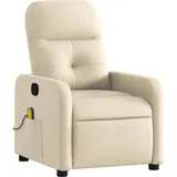 vidaXL Massagesessel Creme Polyester 144 x 77,5 x 0 cm Beige mit Fernbedienung