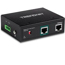 TRENDNET TRENDnet, TI-SG104, Industrieller Gigabit-UPoE-Splitter, Zwei DC-Leistungsausgänge, DIN-Schienen- oder Wandmontage, Einstellbarer Spannungsausgang