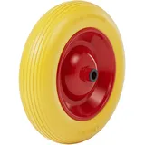 Wiltec Pannensicheres PU Rad 4.8/4.00-8 90 x 392 mm 180 kg, Polyurethan Vollgummi Schubkarren Komplettrad mit Stahlfelge, Schubkarrenrad