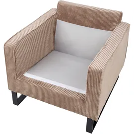 Beliani Sessel VIND Cord 72 x 71 x 70 cm Beige mit Kissen