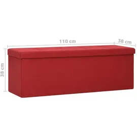 vidaXL Sitzbank Faltbar Weinrot 110 x 40 x 48 cm