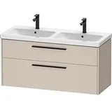 Duravit D-Code Doppel-Waschtischunterschrank DC46740BD910000 ,Griff Diamantschwarz, Taupe Matt, Wandhängend, Schubkästen 2, 1184x555x460 mm