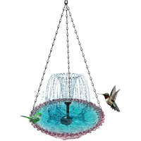 Solar Vogelbad Mit Automatischem Brunnen, Ideal Für Garten, Terrasse Und Außenbereich, Dekoratives Wasserspiel, Solarbetrieben, Langlebig, Lila