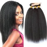 Yaki Straight Human Hair Bundles Menschliches Haar Brasilianisches Echthaar Tressen Brazilian Virgin Hair Yaki Bundles Kinky Straight Weave Bundle Total 300g 10 12 14 Inch