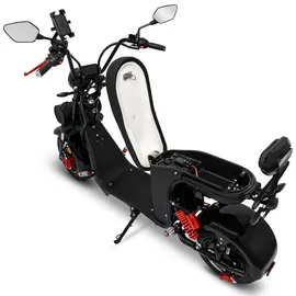 Rolektro Rolektro, E-Chopper 45, Schwarz, 45 km/h, 2 x 60V-25,6Ah Lithium-Akku, 3000 Watt - Schwarz
