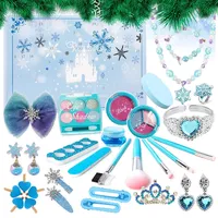 Adventskalender Kosmetik Kinder Mädchen 2024, Eisprinzessin Schminke Und Schmuck Adventskalender, 24 Tages Countdown Kalender Make-up Set, Kreativer Weihnachtskalender Für Multifunktionale