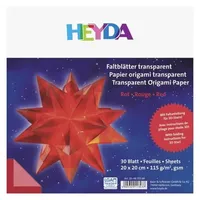 Heyda Faltblätter transparent 20 x 20 cm rot 30 Blatt