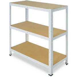 shelfplaza HOME 90x90x45 cm Schwerlastregal in weiß mit 3 Böden und 175 kg Traglast pro Boden