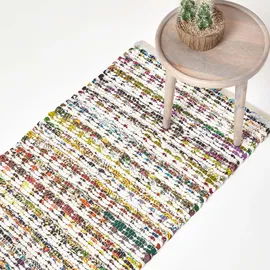 Homescapes - Bunter Handgewebter Chindi-teppich aus Baumwolle, 66 x 200 cm,