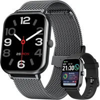 Forrlite Smartwatch, Damen Herren Smartwatch, Fitness Tracker Uhr Smartwatch (4,6 cm/1,83" HD Voll Touchscreen Zoll) Smartwatch Fitness Tracker Uhr, IP68 Wasserdicht, Uhren Watch für Android lOS, Fitnessuhr Tracker mit Pulsmesser Schrittzähler Schlafmonitor schwarz