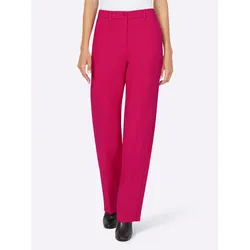 Marlene-Hose HEINE, Damen, Gr. 34, Normalgrößen, pink, 76% Polyester, 18% Viskose, 6% Elasthan, unifarben, lang, Hosen