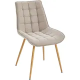 Livetastic Stuhl, Taupe, Eiche, Metall, Textil, Füllung: Schaumstoff, Rundrohr, 51x88x62 cm, Esszimmer, Stühle, Esszimmerstühle, Vierfußstühle