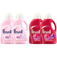 PERWOLL Flüssig Set 4x 27 WL (108WL) 2x Color & 2x Für Wolle & Feines 4x 1,35l