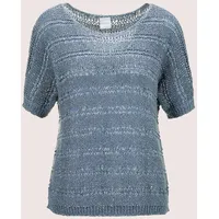 Madeleine Bändchen-Pullover mit Glanz-Effekt Blau 34