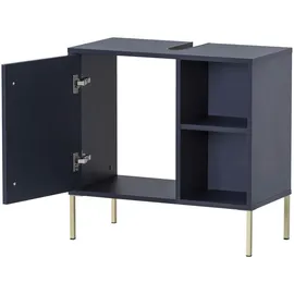 Schildmeyer Waschbeckenunterschrank 65,3 x 63,3 x 33,0 cm Nachtblau/Gold