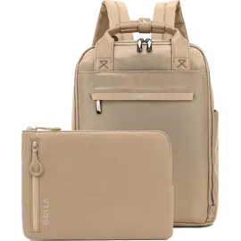 Golla 76470 – Laptop Rucksack 15.6" mit Sleeve 15" als Set in coffee