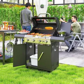 Outsunny Gasgrill 12 KW schwarz