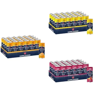 Sanpellegrino Naturali Aranciata Orangen-Limonade mit Orangensaft + Limonata Zitronen-Limonade mit Zitronensaft + Melograno & Arancia Orangen-Granatapfel-Limonade mit Orangensaft und Granatapfelsaft