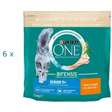6 x 1,4 kg PURINA ONE Senior 11+ (€ 6,27/kg) Reich an Huhn für Seniorkatzen