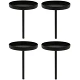 Annastore Kerzenhalter aus massivem Metall für Adventskranz - Adventskranzstecker - - Kerzenteller - Adventskerzenhalter Größe Ø 6, 5 cm mit Rand / H 9, Schwarz