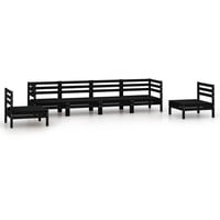 vidaXL 6-tlg Garten-Lounge-Set Schwarz Massivholz Kiefer